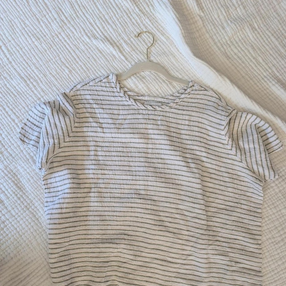 Vintage Flax white and gray striped‎ oversized tee Sie Small Oversized